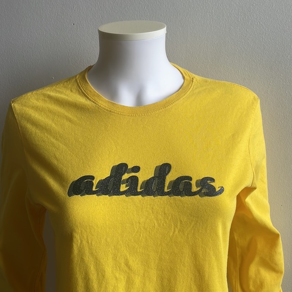 Yellow Adidas Long Sleeve T Shirt Small - Picture 2 of 5